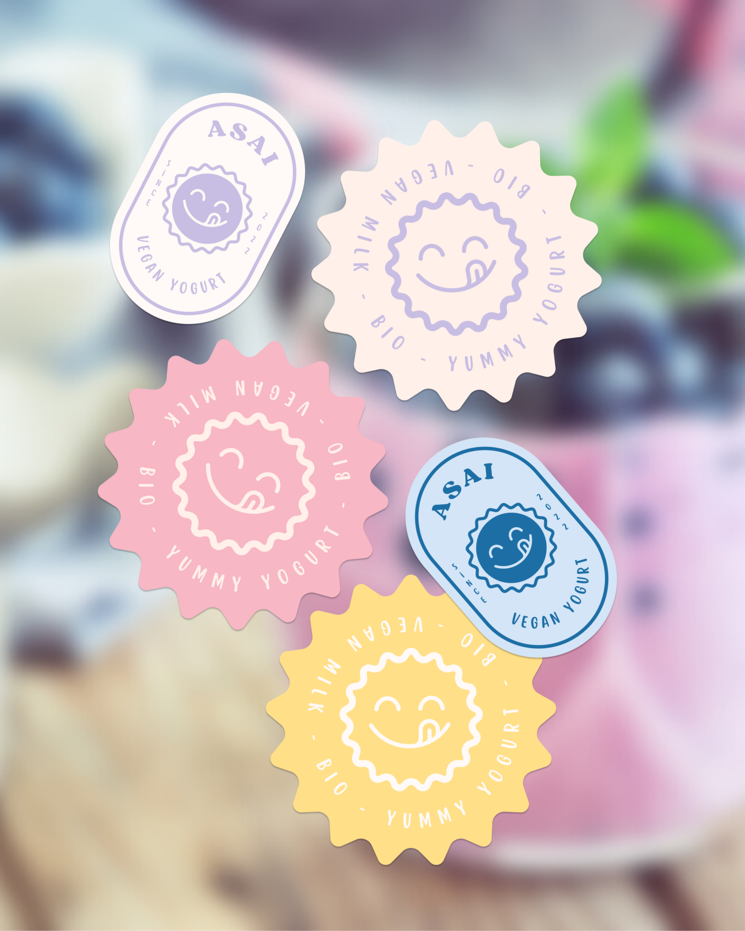 Asai logos produit yaourt vegan