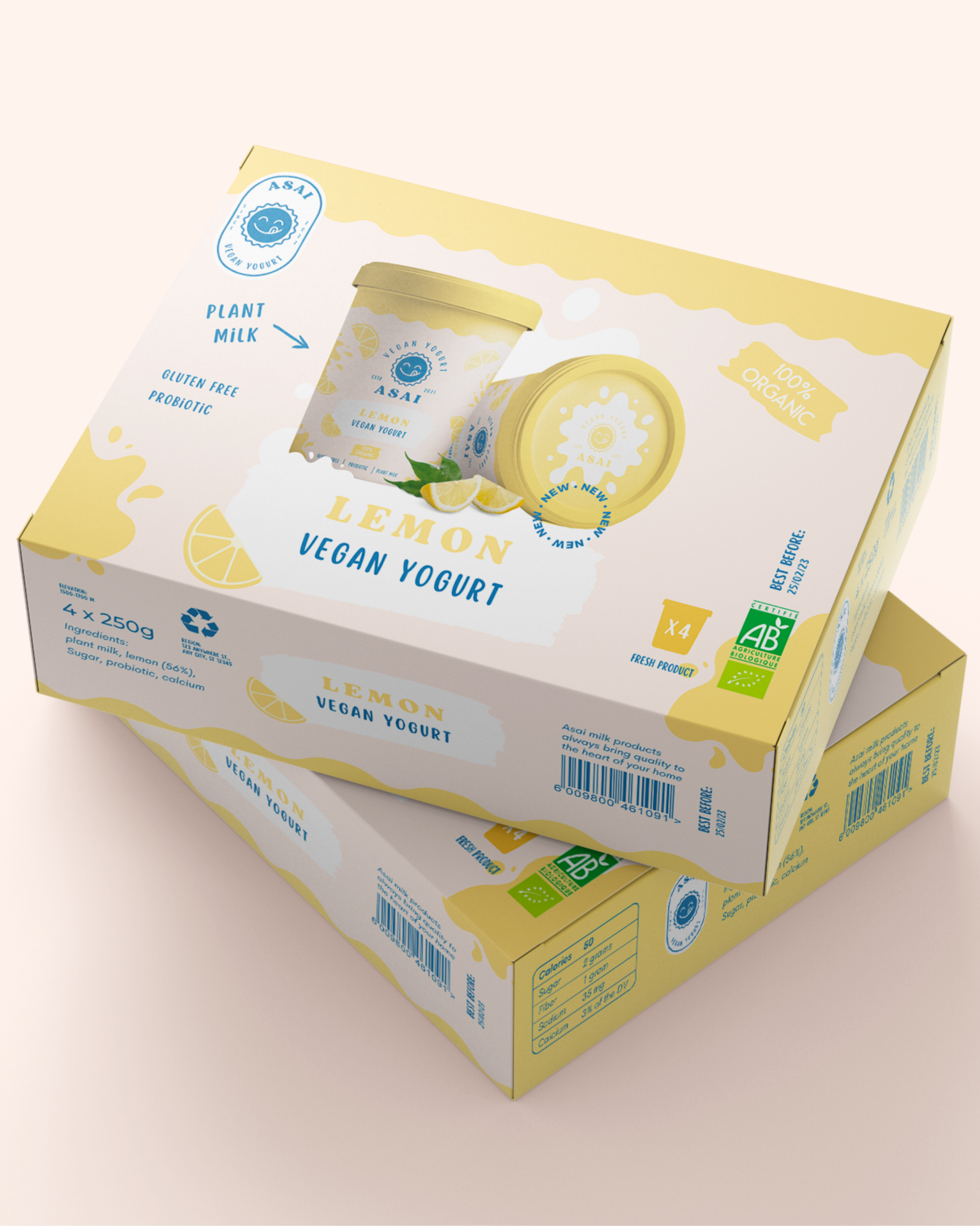 yaourt vegan packaging produit citron