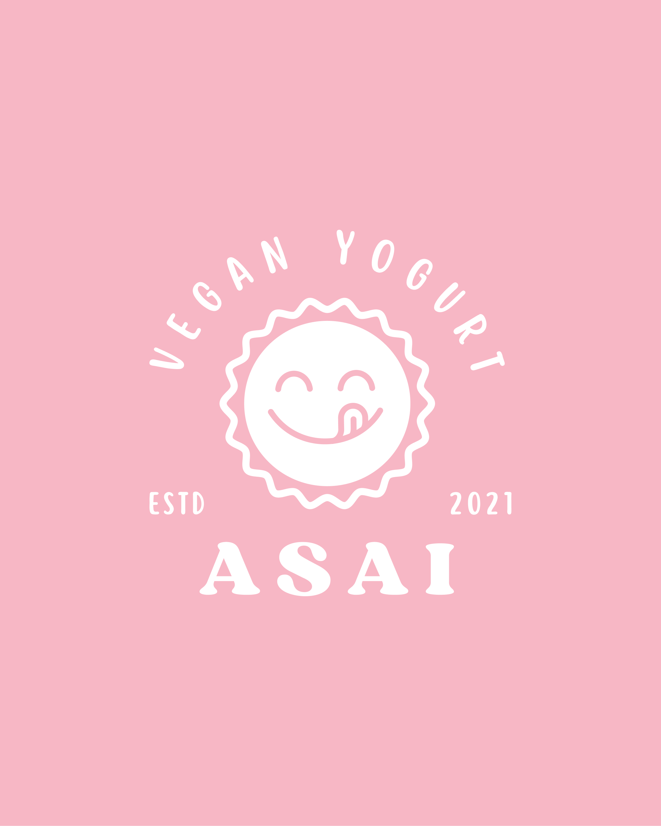 yaourt vegan logo fond rose